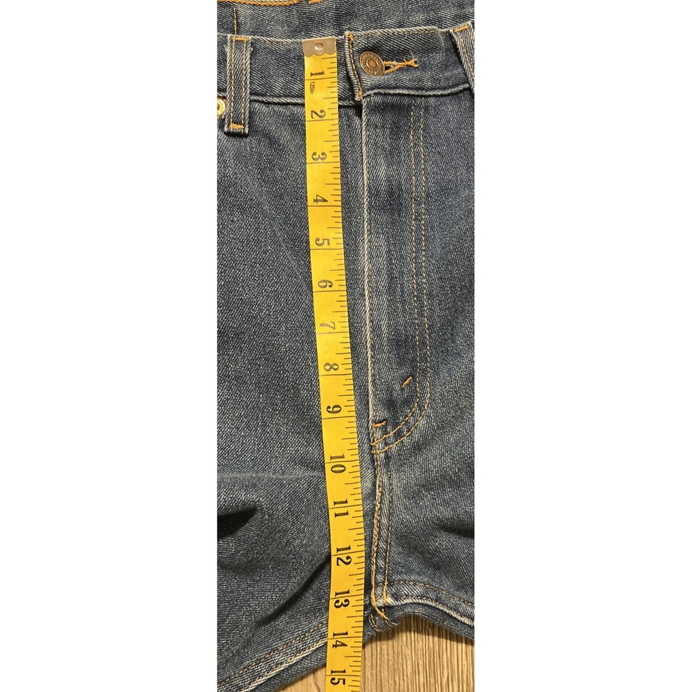 Levi's 517 Black Tab Boot Cut Dark Wash Poly Blend Blue Jeans Size 38x32 (38x29) - Picture 14 of 15